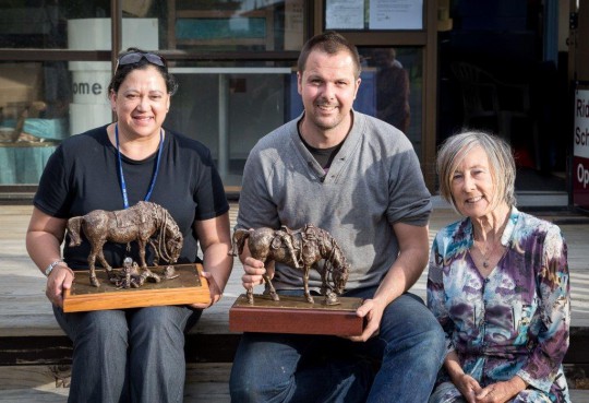 Matt, Noeline & Marlene with maquettes